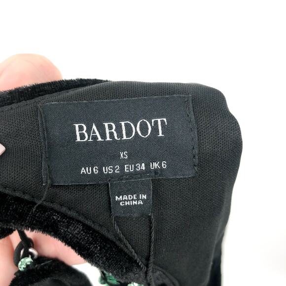 BARDOT Women's Lilia Sequin Mini Dress XS US 2 Vivid Green Long Sleeve NWT - Picture 12 of 13